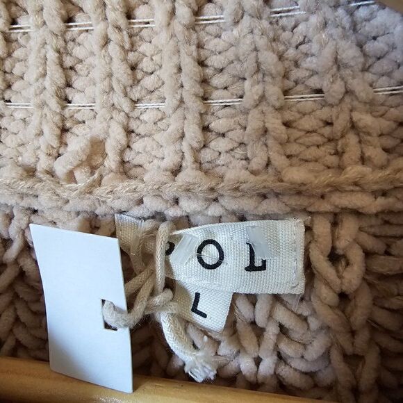 NWT POL TAN CHUNKY KNIT BATWING CHENILLE SWEATER SIZE L - Picture 14 of 15